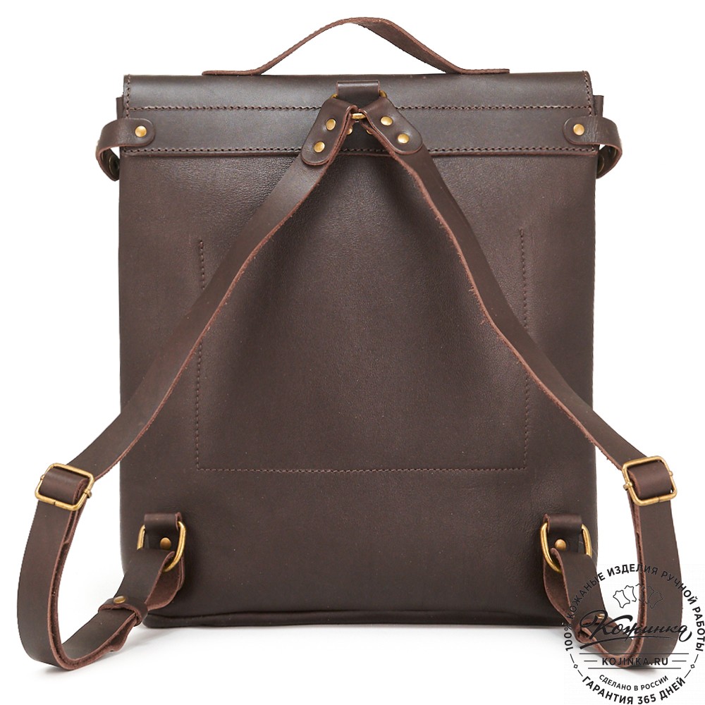 Кожаный рюкзак "Школьник" (тёмно-коричневый)